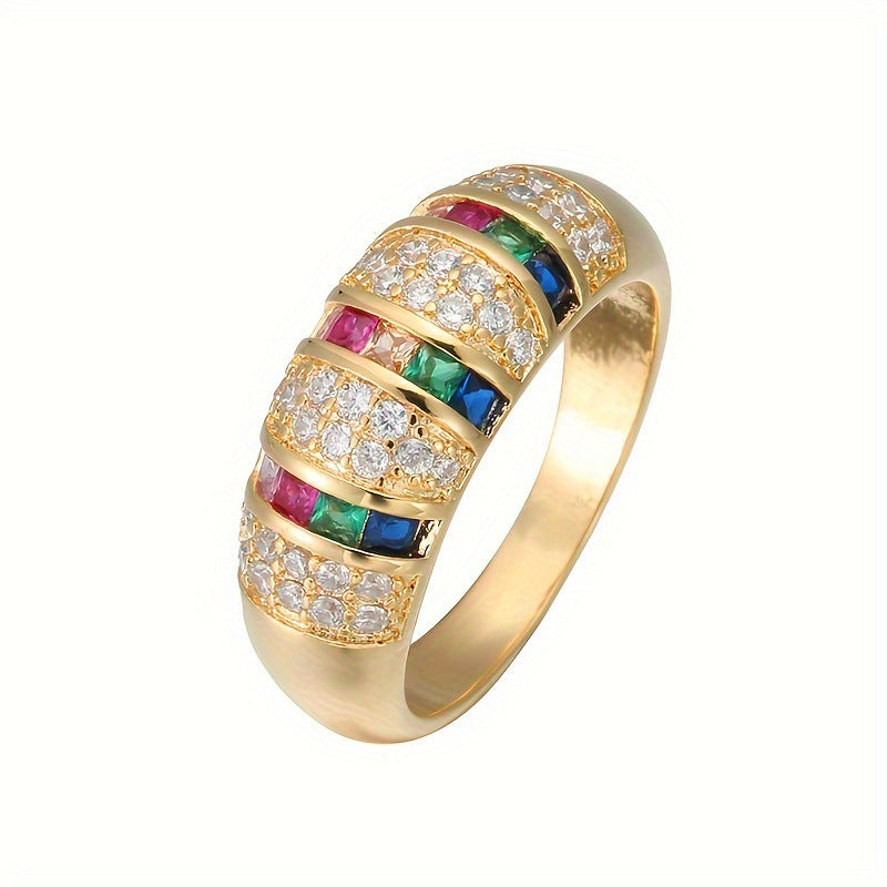 Anneau Zircon incrusté de cuivre pour femmes