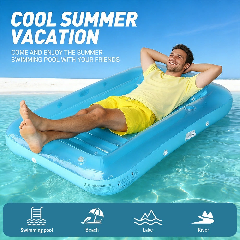 Raft flottant double gonflable avec oreiller