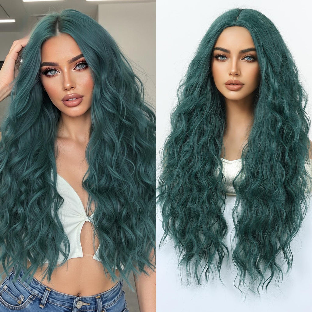 Long Medium Curl High Temperature Synthetic Silk Wig