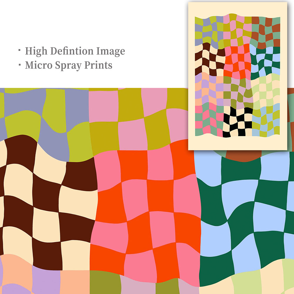 Colorful Abstract Wavy Lines Motif toile peinture