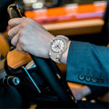 Bracelet en alliage de mode diamant pour hommes Date Montre Quartz