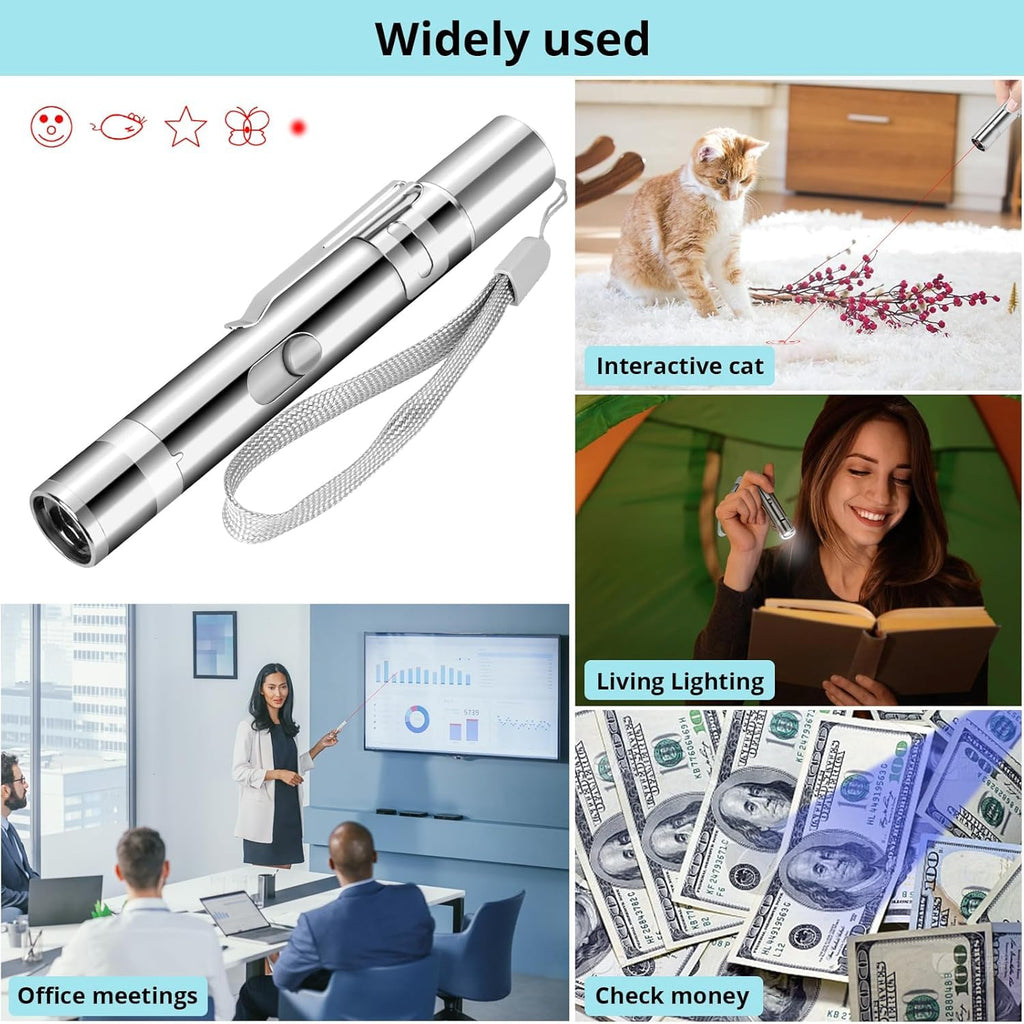 Jouet chat, rechargeable USB, 3 modes de lumière, 5 motifs, Jouet intérieur interactif Chase, Automa