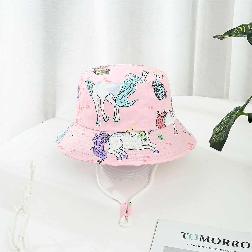 Enfants imprimé Dinosaur Bucket Sun Hat Big Brim Boy Girl Hat