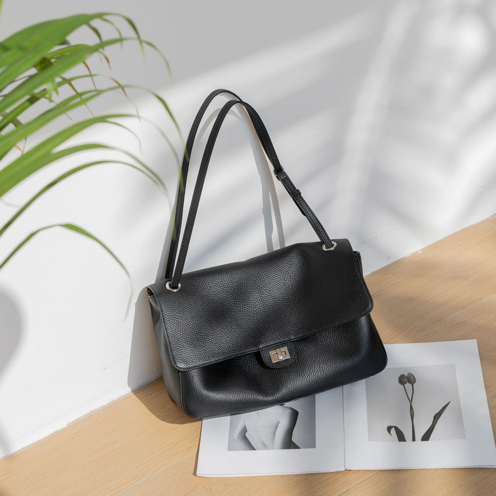 Crossbody Full-grain Sac de navette en cuir élégant
