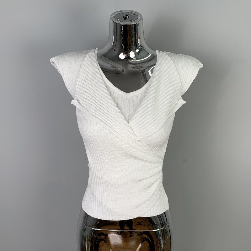 Faux T-shirt en maille sans manches deux pièces