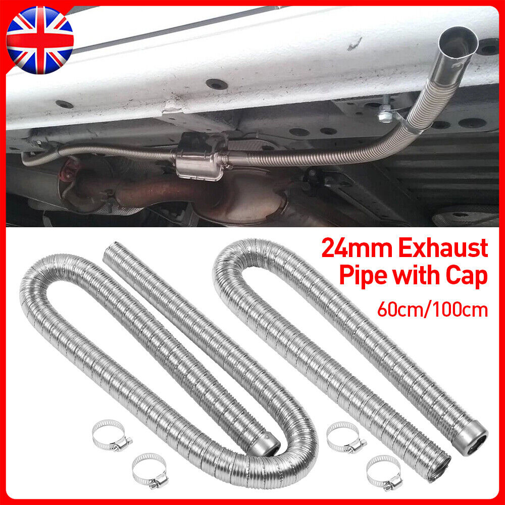 24mm Parking Di Esel Air Heater Tuyau d'échappement Tube W Bouchon d'extrémité en acier inoxydable