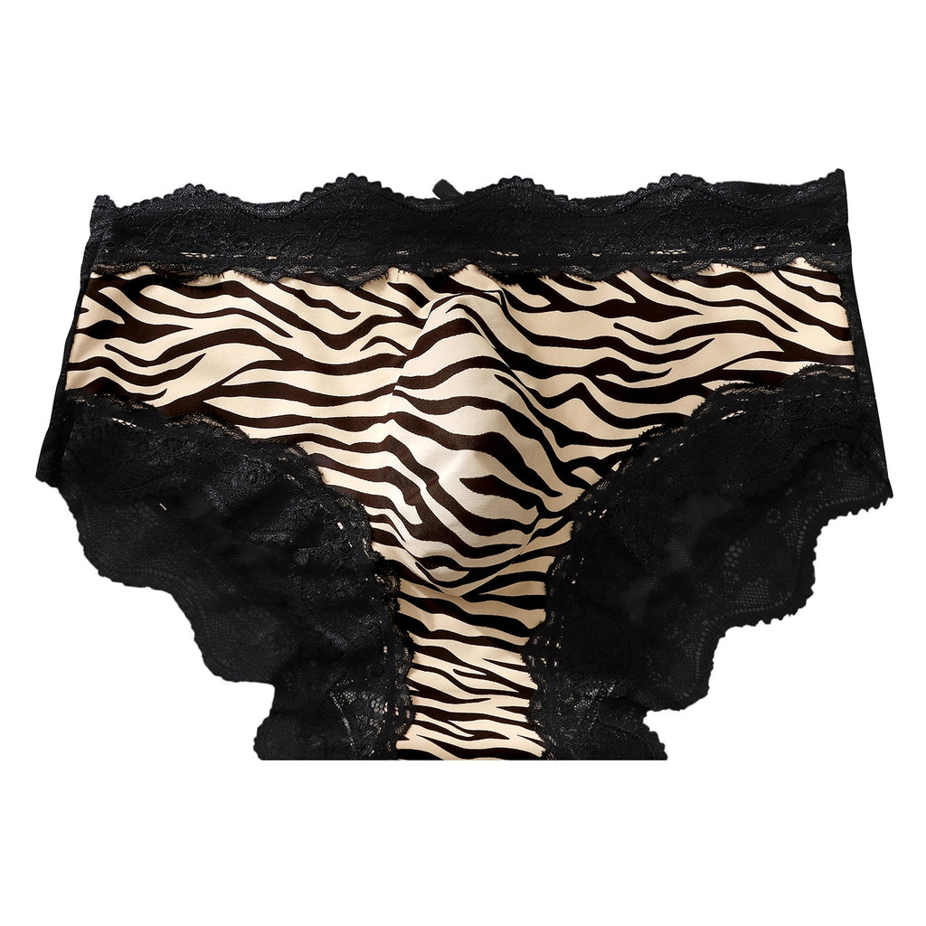 Silk Leopard-print Dentelle Breathable Slips pour hommes