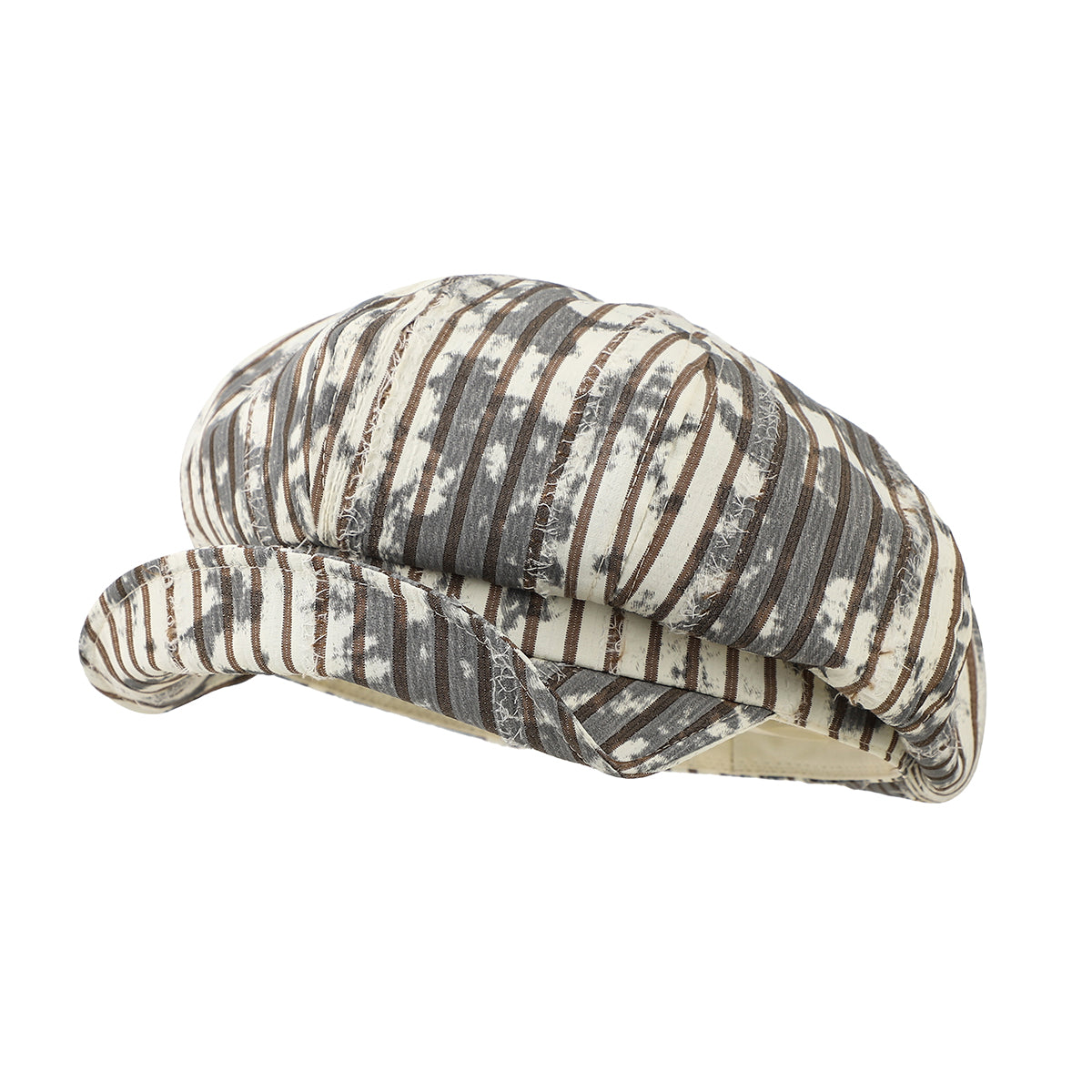 Chapeau de journal Octagonal rayé et lavé à l'eau - British Style
