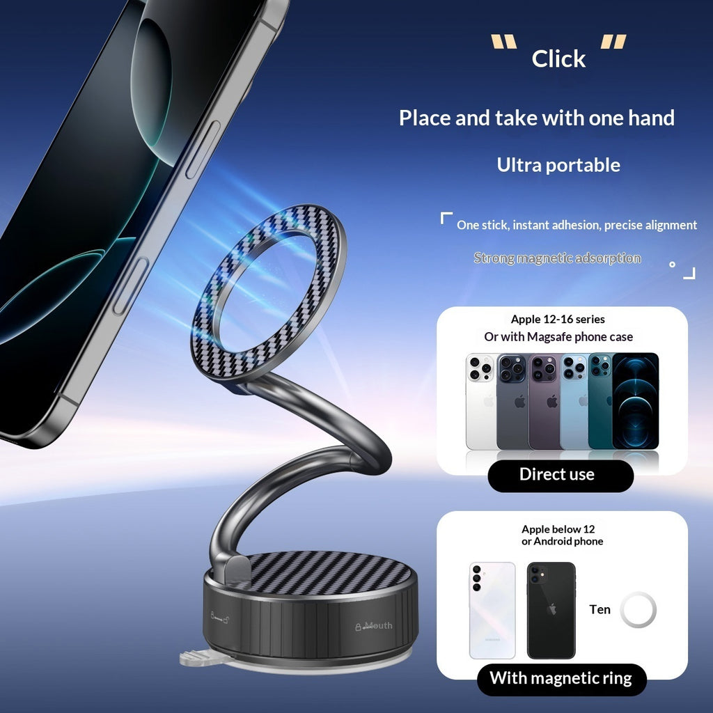 Adsorption magnétique sous vide Glue Suction Cup Car Phone Navigation Rotating pliing Stand