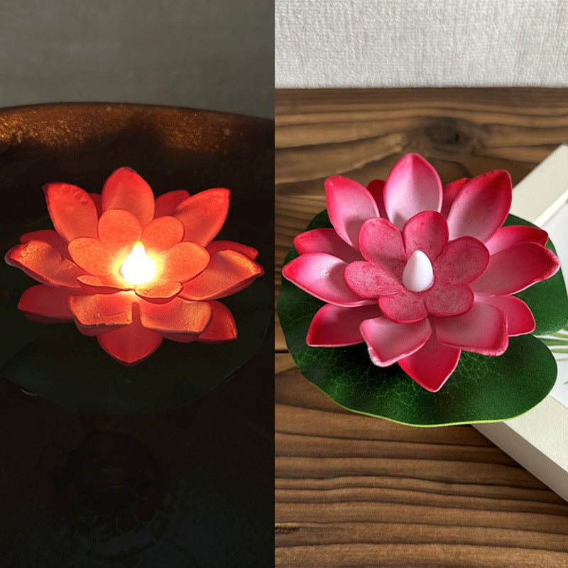 Floating eau induction Lotus coloré imperméable petite lampe de nuit
