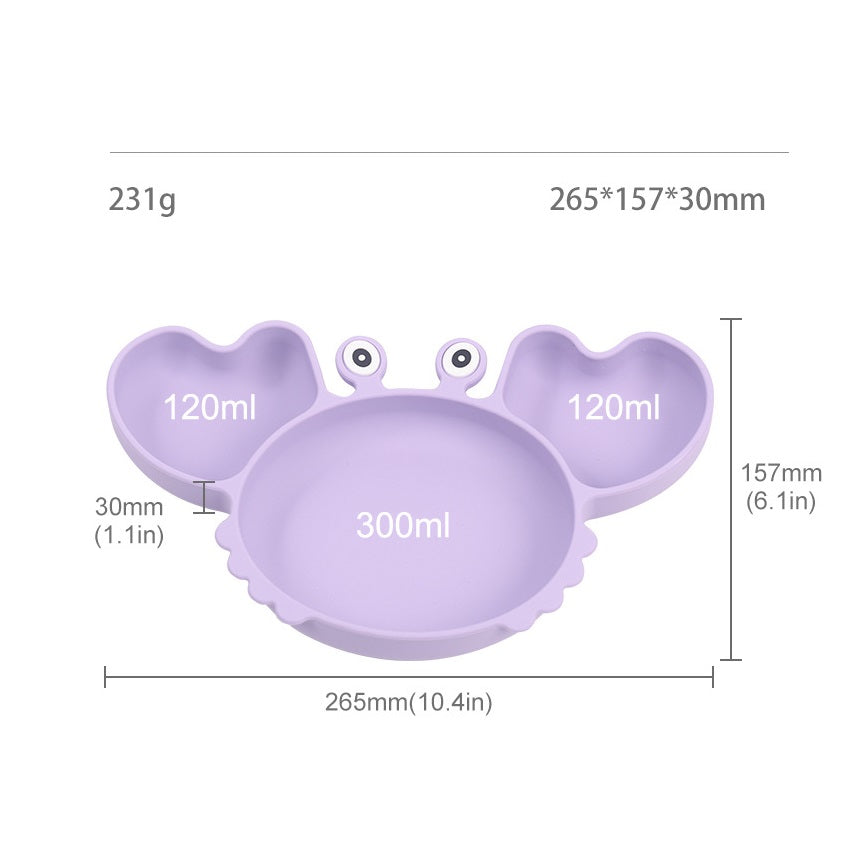 Plaque de coutellerie fractionnée en silicone pour nourrissons