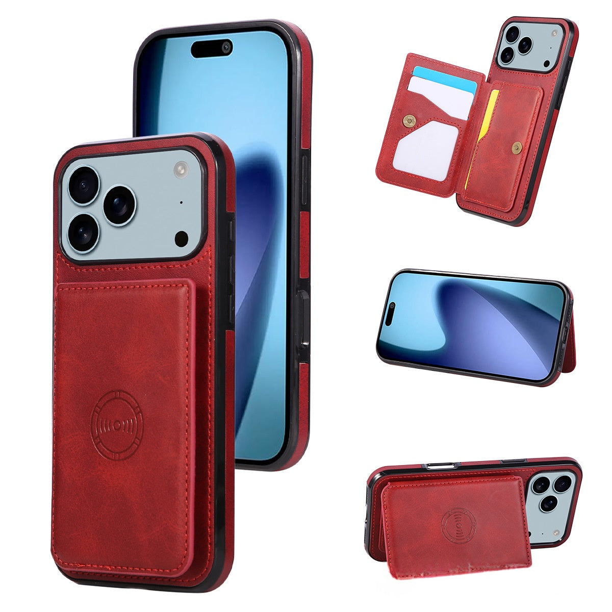 Magnetic Wallet style téléphone cas en cuir avec des fentes de carte