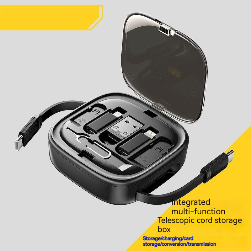 Data Cable Flexible Wire Storage 60W charge rapide Multi-fonction Mobile Téléphone Charger In