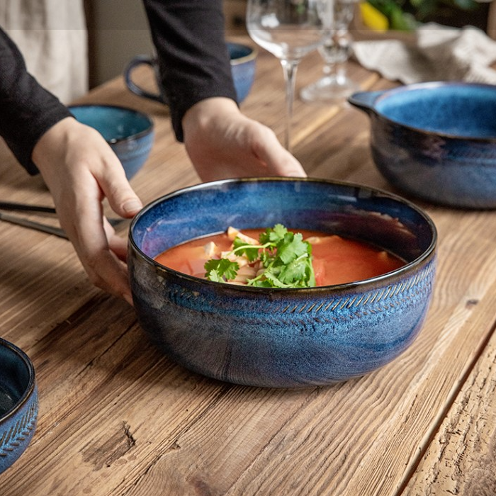 Retro Kiln Change Glaze Céramique Soupe Bowl