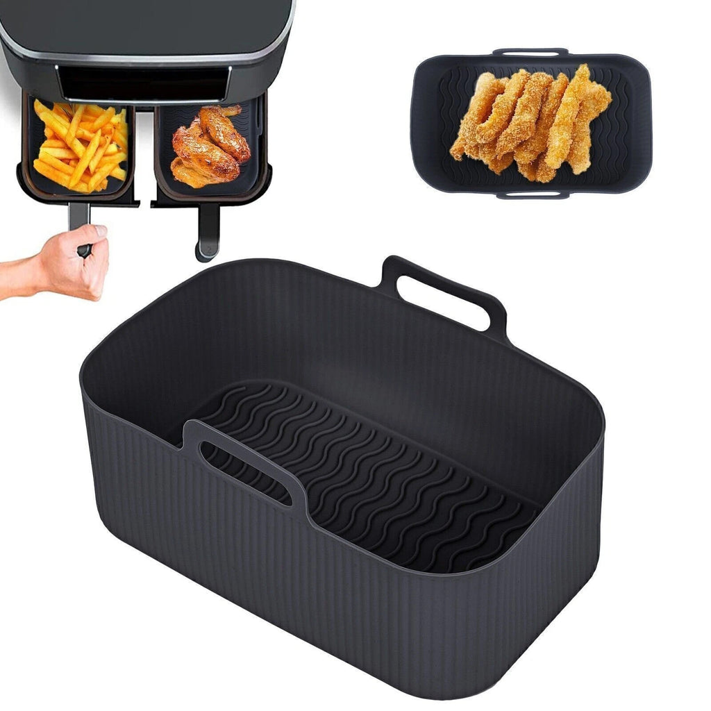 2x Air Fryer Silicone Pot Rectangle Bac de cuisson Liners de panier Insert