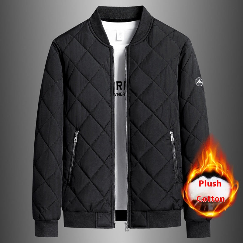 Plus Taille Hiver Down Veste de Coton Casual Homme polaire Épaisseur Stand Collier