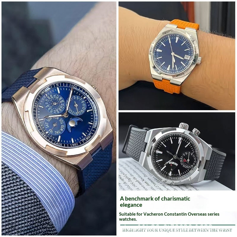 Bracelet de montre Fluororubber compatible avec Jiangsi Dantons dans la série Seas