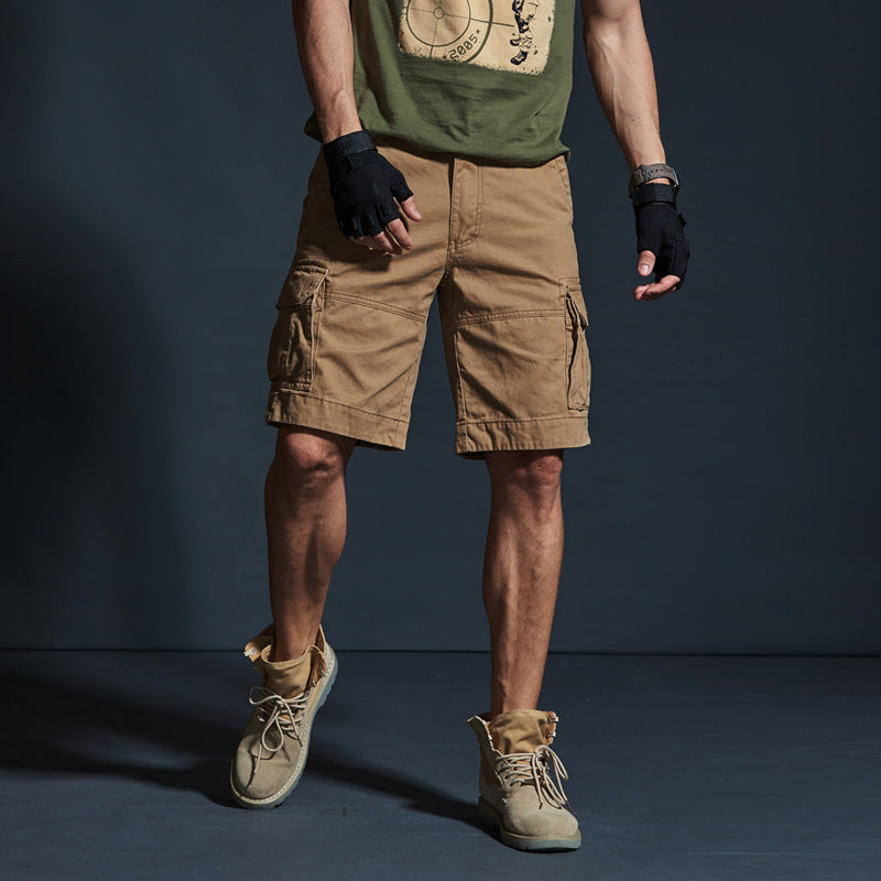 Pantalons d'été mi-longueur Trendy Brand Loose-fit Hommes Camouflage vert pour l'été