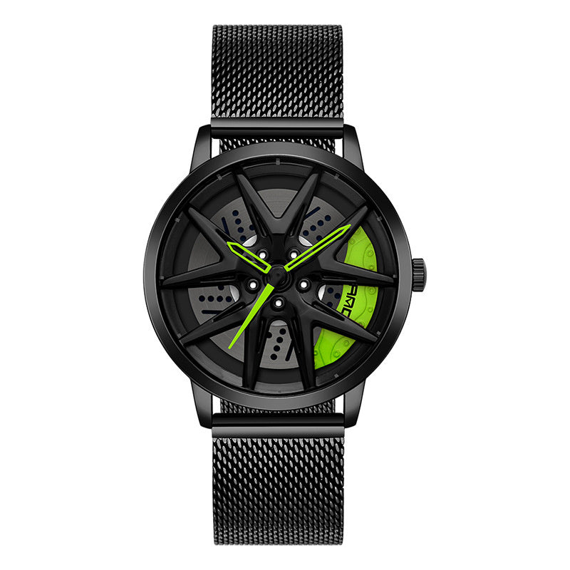 Cool Wheel Personnalité Montre Quartz Hollow Out