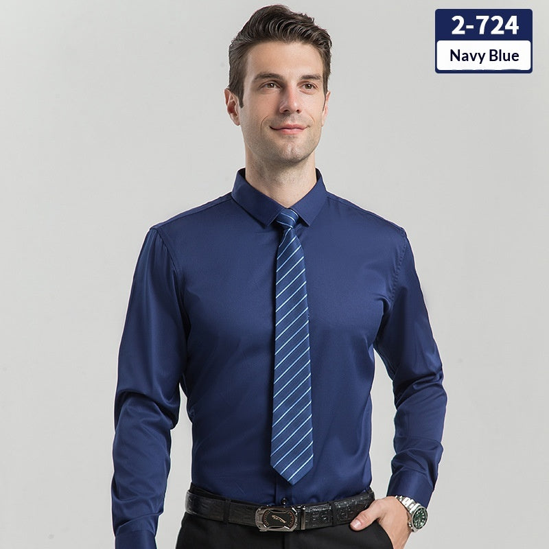 Elégant Business Formel Solide-couleur manches longues Hommes chemise