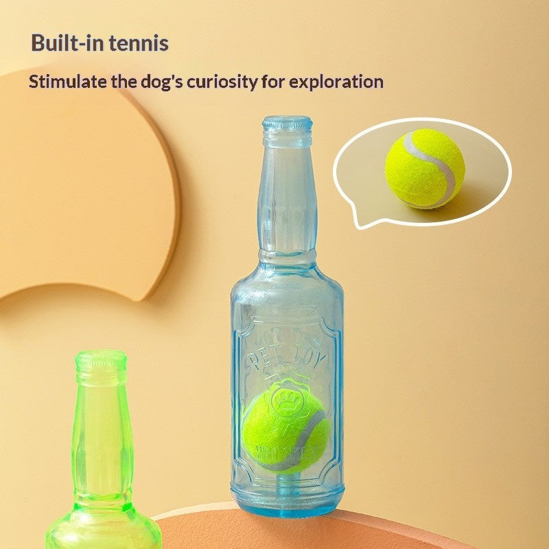 Bouteille de balle de tennis interactive pour animaux de compagnie