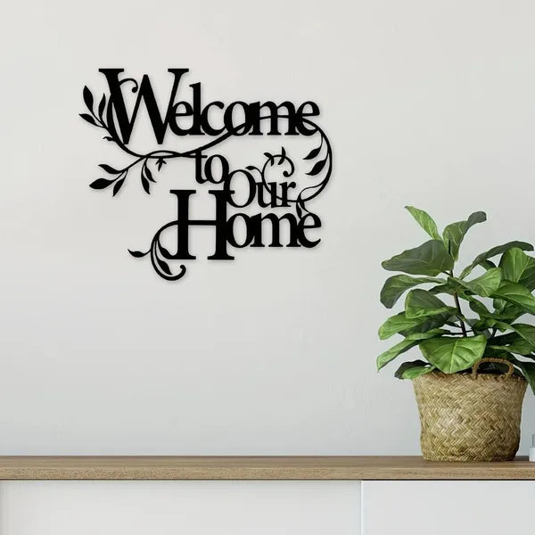 CIF buy Iron 'Welcome to Our Home' Floral Wall Art