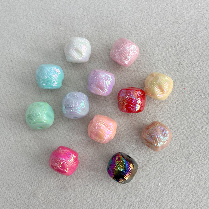 Perles d'espacement à barres acryliques texturées en ligne fine
