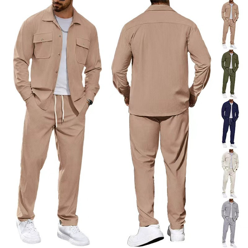 Veste de sport casual pour hommes et pantalons à jambe droite