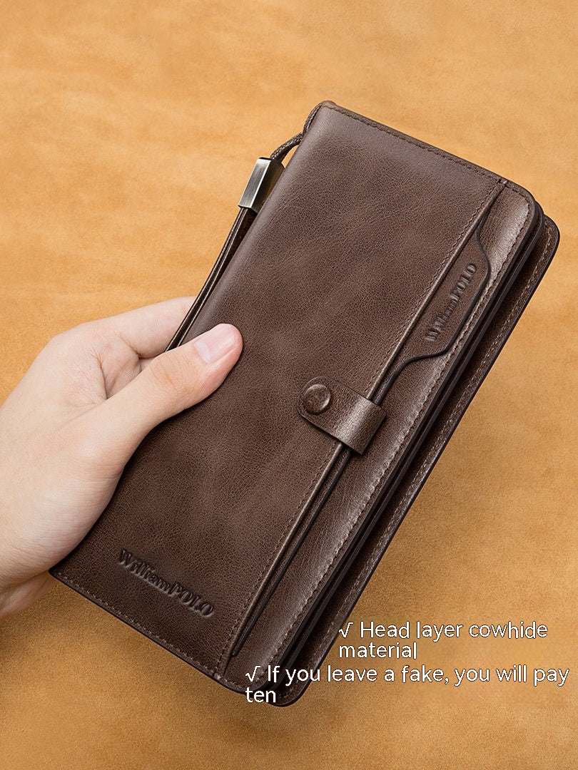 Portefeuille en cuir véritable pour hommes