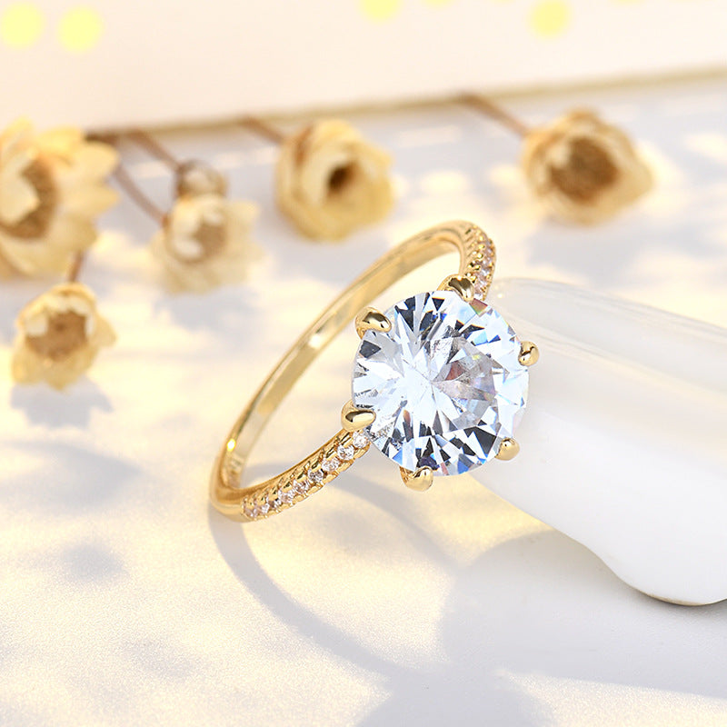 Anneau de diamant géométrique à six brins mode