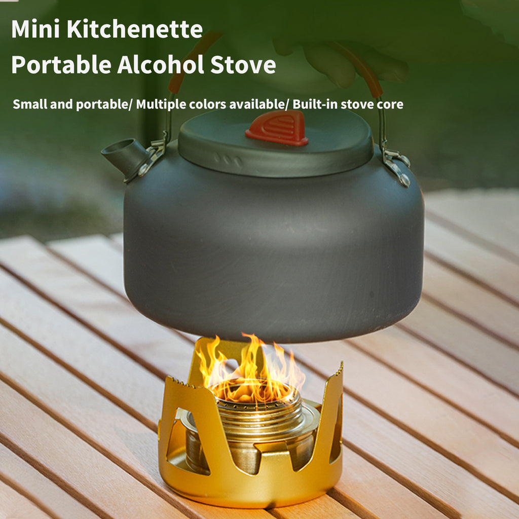 Cuisinière d'alcool portable Petit brûleur d'alcool en laiton avec support en aluminium