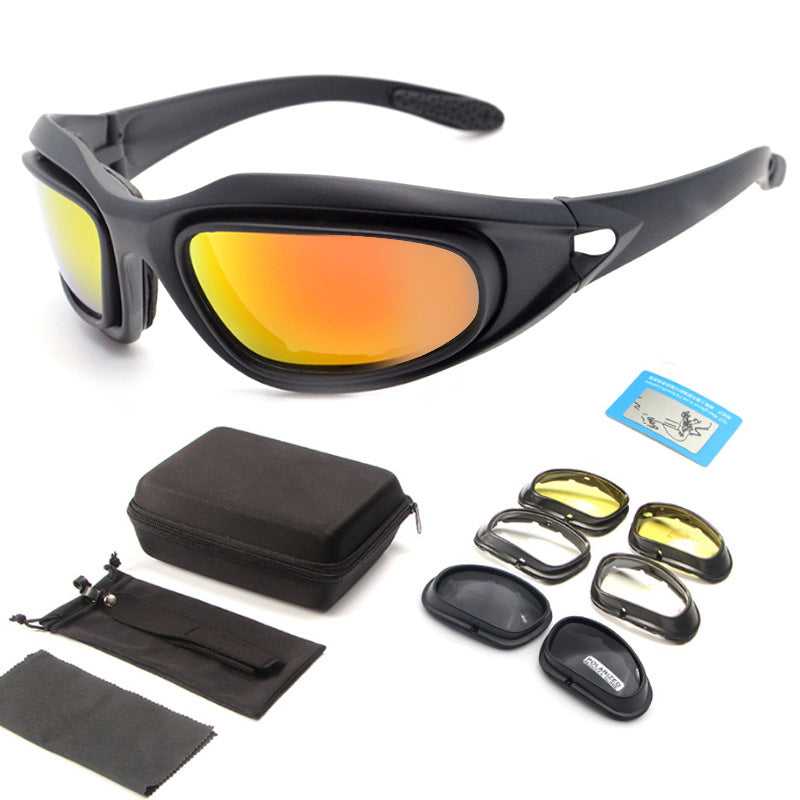 Lunettes de soleil Polarized Tactical Cyclisme Extérieur Vision de nuit Lunettes de soleil étanches à la poussière