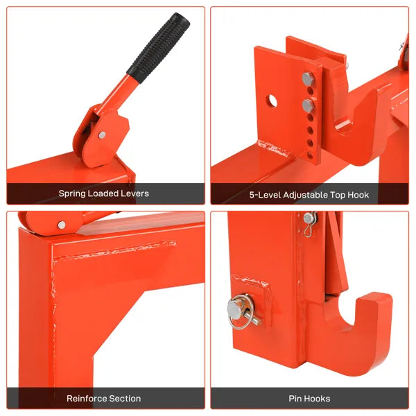 Adaptateur 3 Pt Quick Hitch pour tracteur à boulons réglable de catégorie 1 et 2 W 3000lb