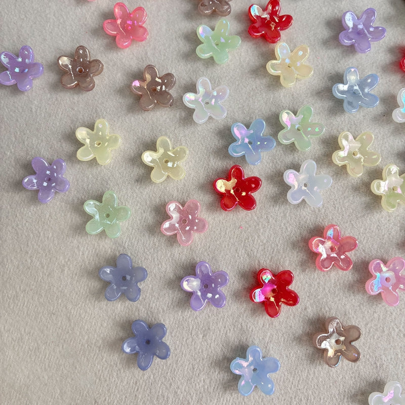 Perles de fleurs d'étoiles 5-Petal translucides