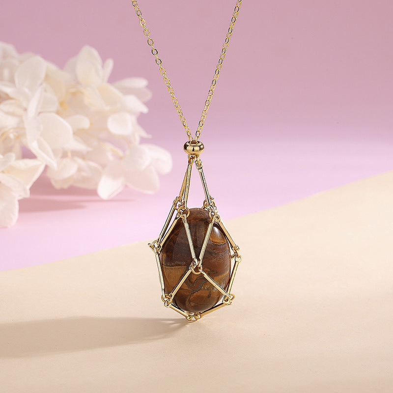 Ressort de l'énergie naturelle Pendentif en cristal Ins Niche Design Valentines Day Bag Sac Collier de paix