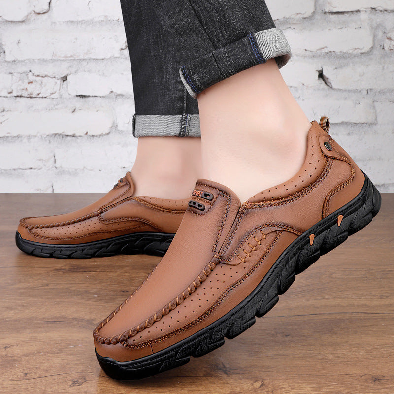 Respirant main fait pour les hommes Outdoor Casual Chaussures en cuir