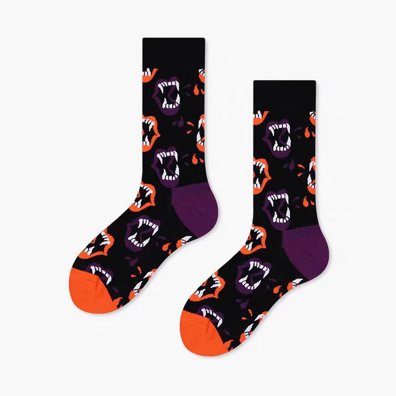 Chaussettes mi-calf citrouille d'Halloween