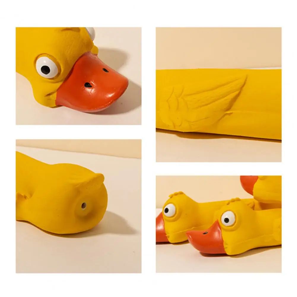 Dents Grinding Latex Dog Toy Dental Health Durable Dog Toy Mignon Yellow Duck Design Squeak