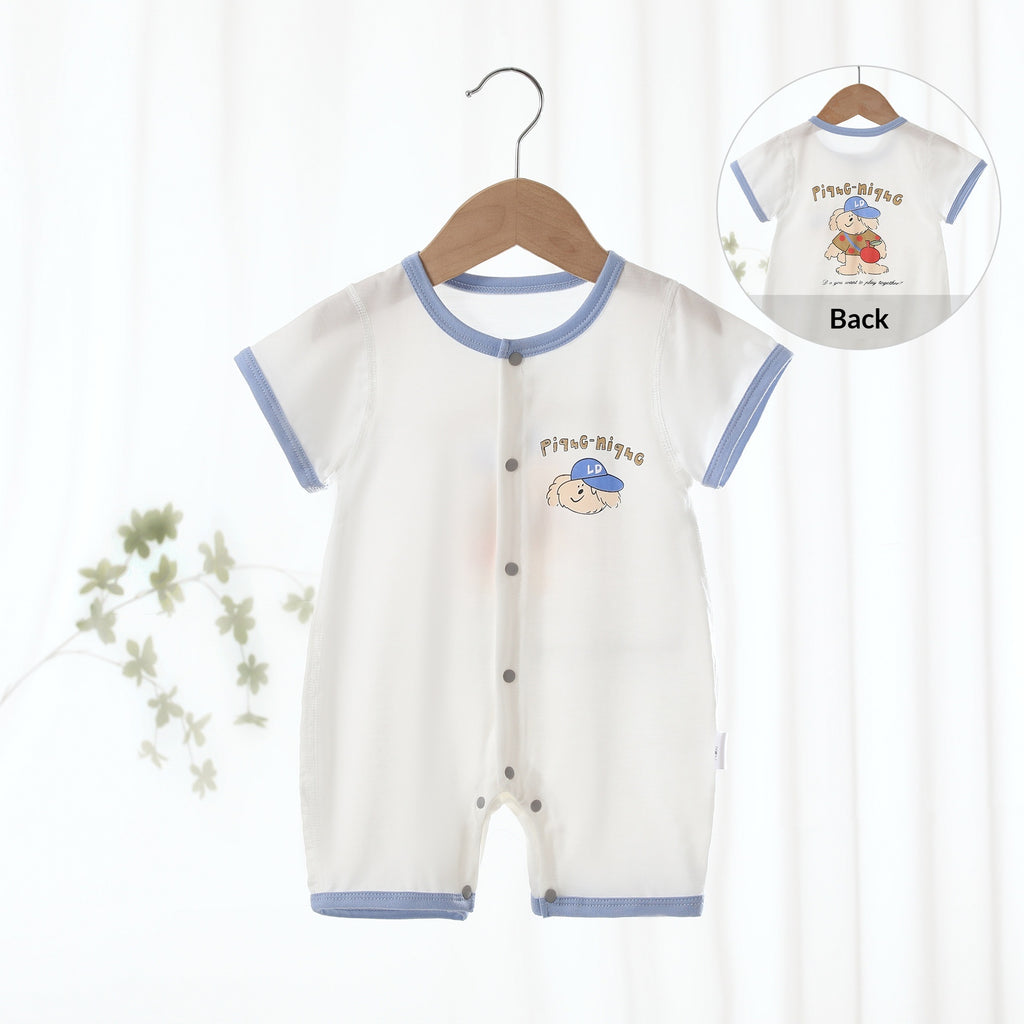 Été mince nouveau-né bébé onesie courte combinaison de saut