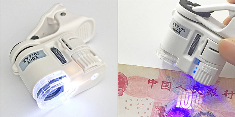 Caméra numérique Microscope pour téléphone portable avec lumière LED