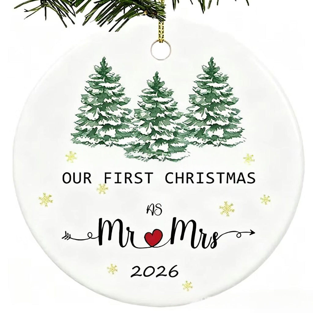 Arrivée Amazon Round Pendentif de Noël en céramique