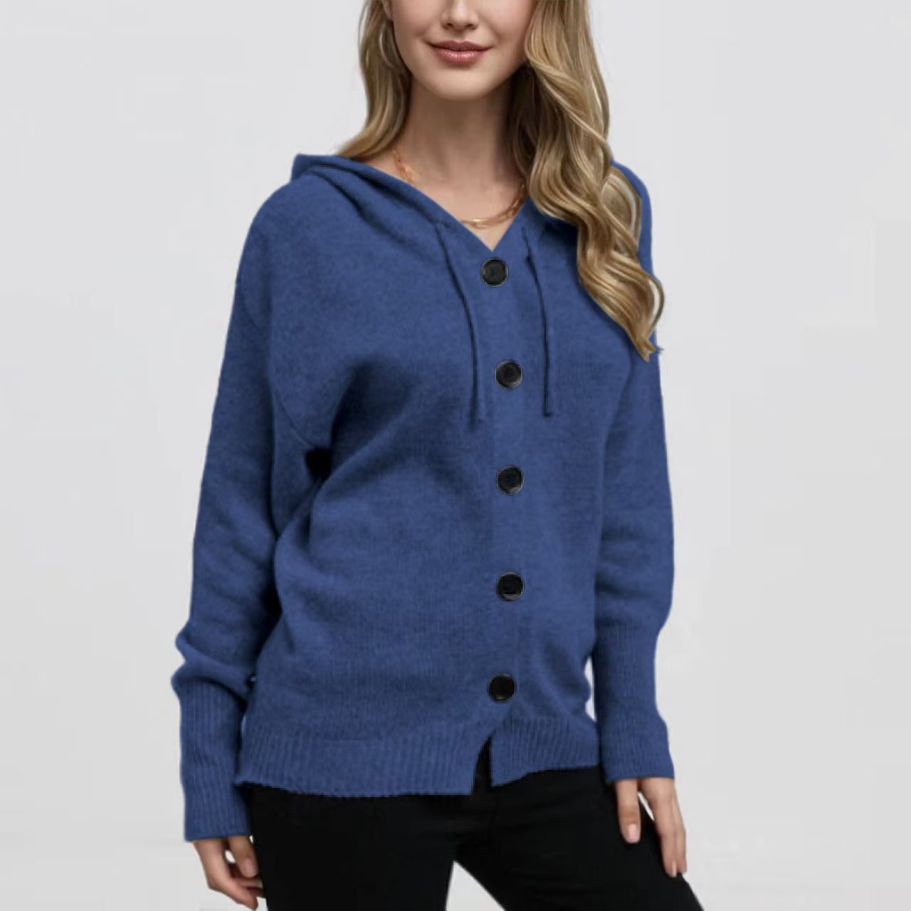 Chemise à capuche à tête unique en couleur V pour femmes