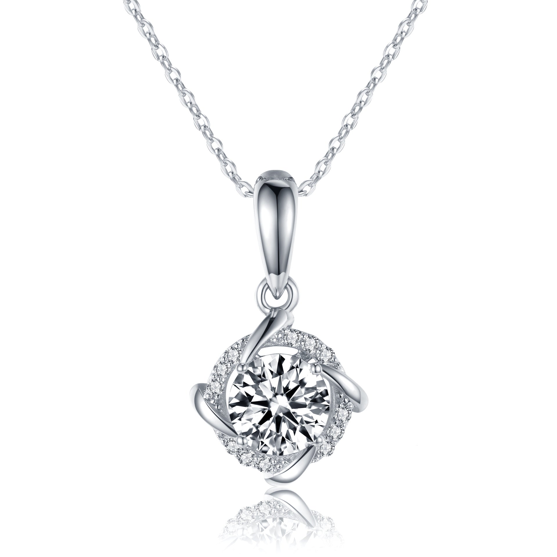 S925 Collier en argent sterling 1ct D-VVS1 Moissanite