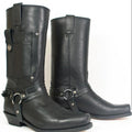 Bottes pour hommes en cuir haute talon de chevalier brodée