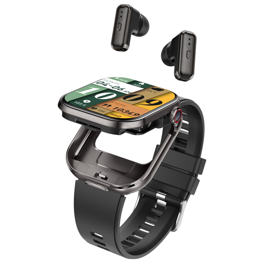 T99 Téléphones d'écoute TWS Watch 2-en-1 Bluetooth appelant la surveillance de la fréquence cardiaque