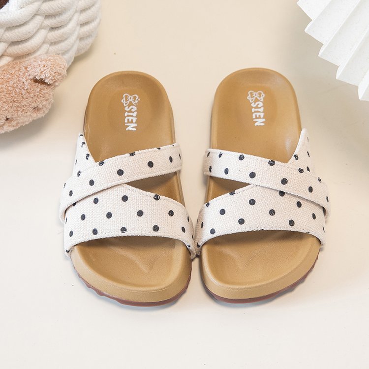 Filles' Polka Dot Flip Flops Summer Design Sandales pour enfants Bébé Pantoufles pour filles