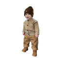 Garçons de style coréen Automnehiver Khaki Brodé Cable-knit Épaisseur Chandail