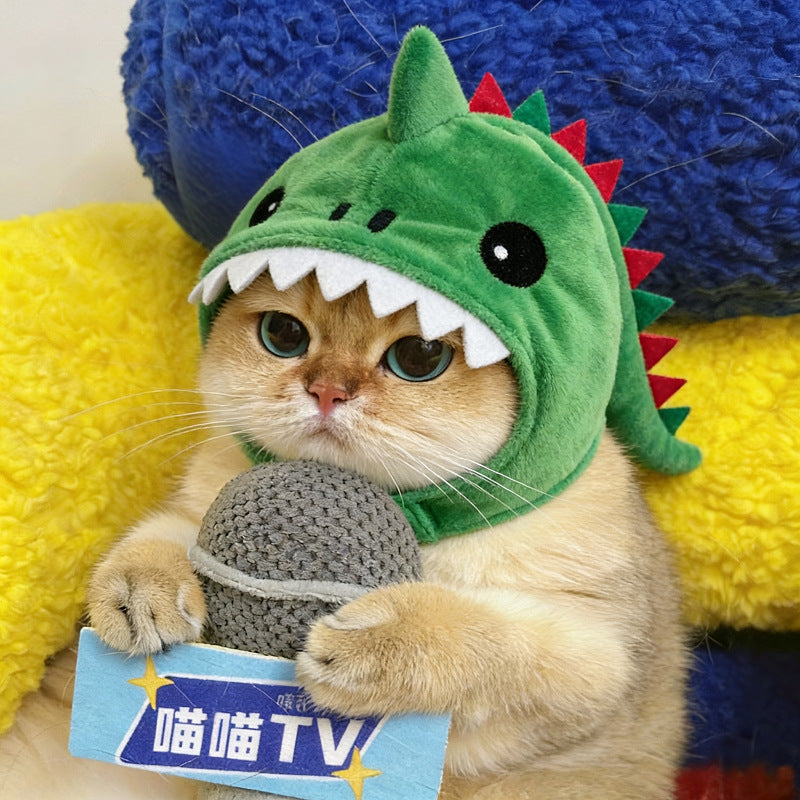 Chapeau chaud à capuche de chat dinosaure