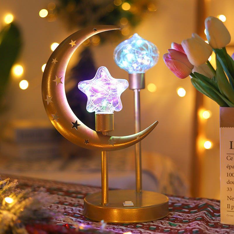 LED de Noël étoile double tête et lumière de la lune