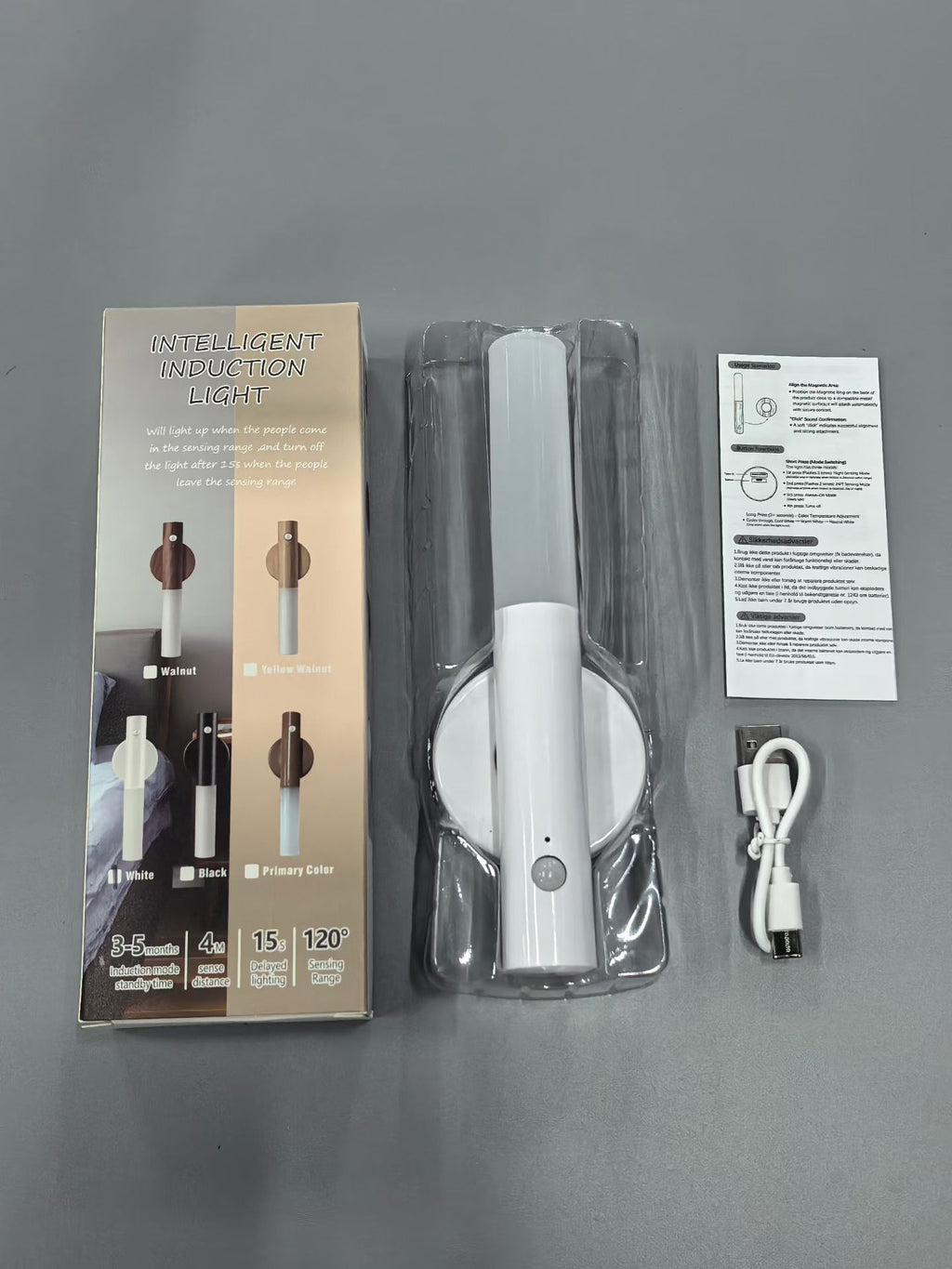 Eclairage mural magnétique USB de l'escalier ménager